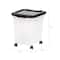 IRIS 32.5qt. Clear/Black Pet Food Container with Sealed Top